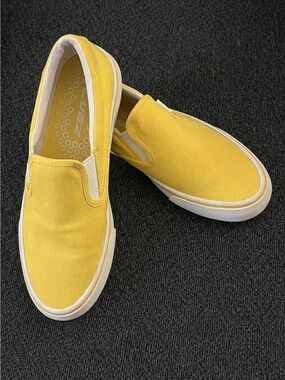 LUDZ Women's Yellow and White Canvas Slip On Shoes Size 8
